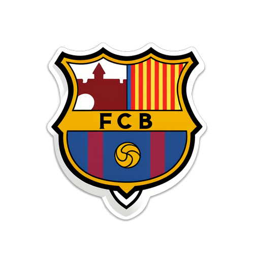 Creativo sticker con los símbolos de Barcelona y Stade Brestois