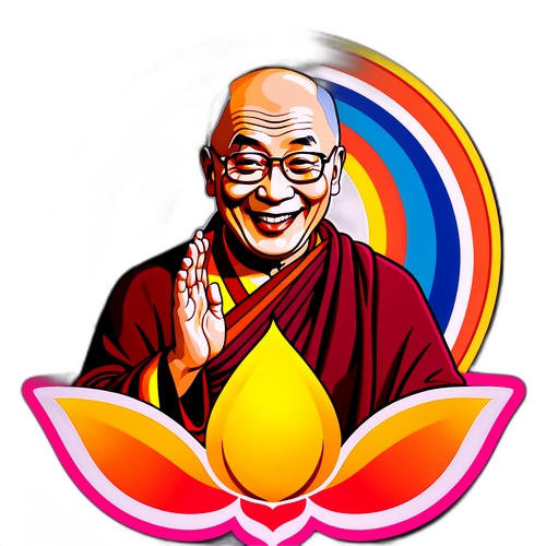 Stylisierter Dalai Lama auf einer Lotusblume