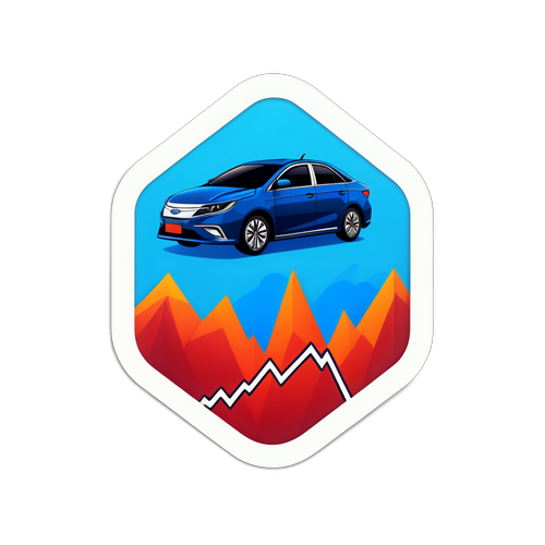 Moderne Aufkleber: ByD Aktienkurs grafisch dargestellt