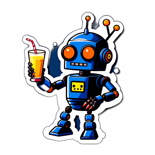 Смешной робот Молтбот Клоудбот на вечеринке