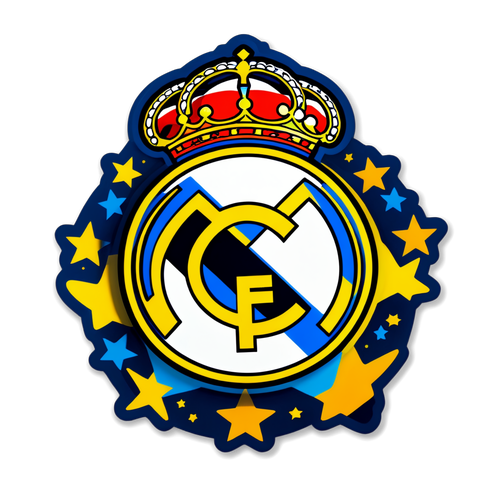 Real Madrids ikoniska emblem med stjärnor och fotboll