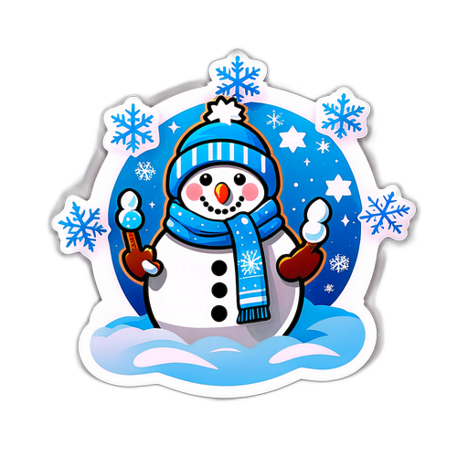 雪人的冰雪畫面