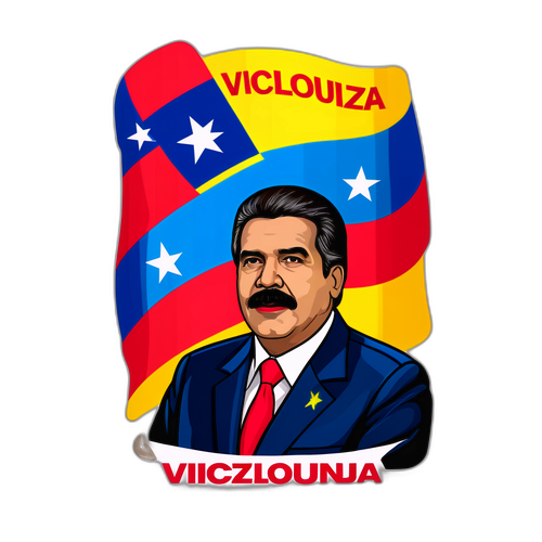 A Bold Representation of Nicolás Maduro with the Venezuelan Flag