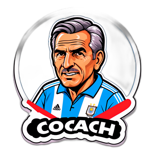 Autocolant cu un antrenor al echipei naționale a Argentinei