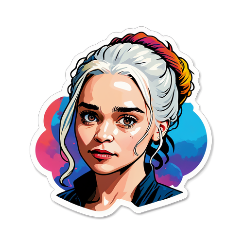 Színes matrica Emilia Clarke ikonikus karaktereivel