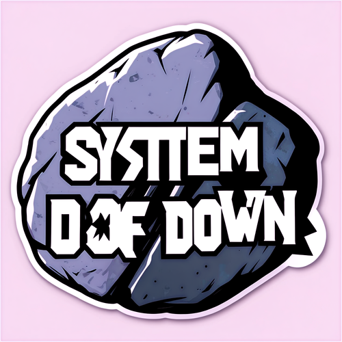 Stickers de System of a Down sobre fondo de roca