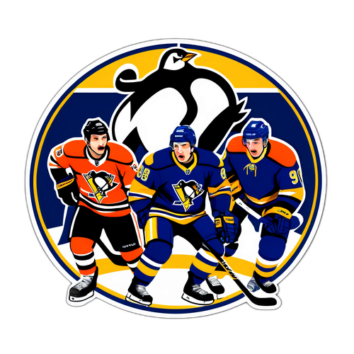 Energetic Sabres vs Penguins Game Sticker