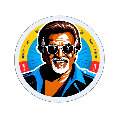 Stiker Seronok dengan Kacamata Ikonik Rajinikanth