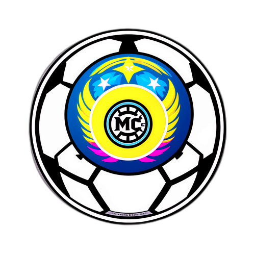 Piłka nożna z logo Inter Miami i Nashville SC