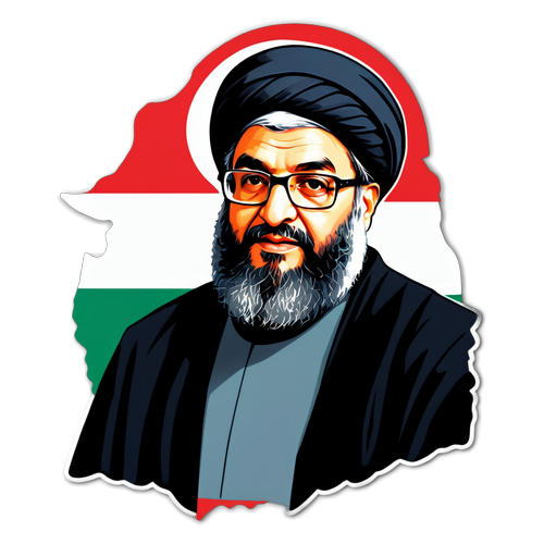 Hassan Nasrallah: Symbol of Styrke og Motstandskraft med Libanesiske Flagget!