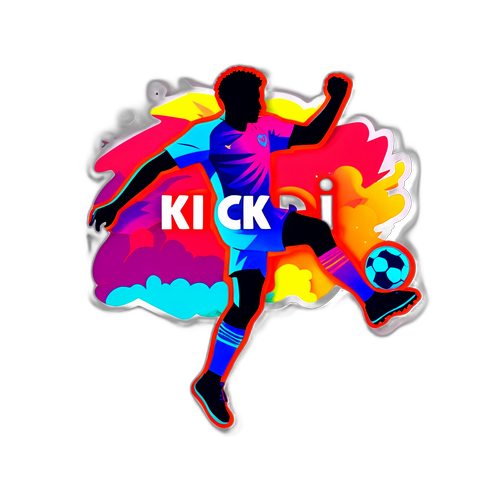 Силует людини, що виконує удар у футболі