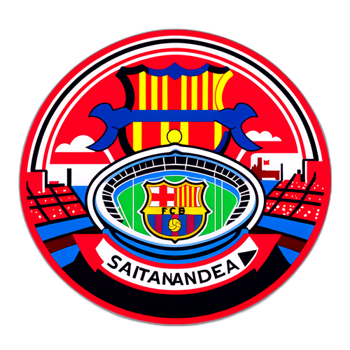桑坦德與巴塞隆納足球比賽貼紙