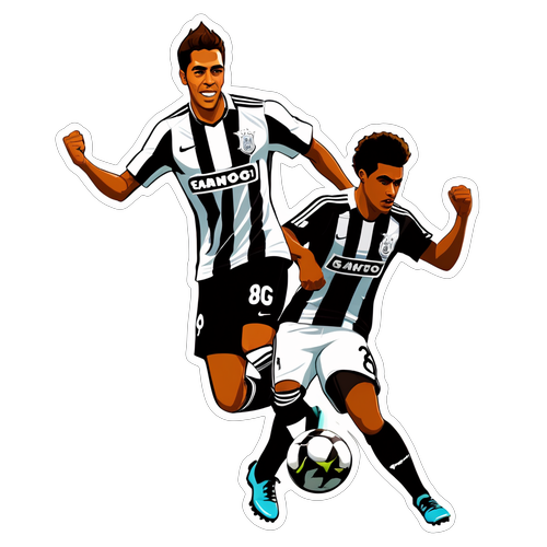 Sticker Pemain Santos dan Botafogo Melakukan Gol Menakjubkan