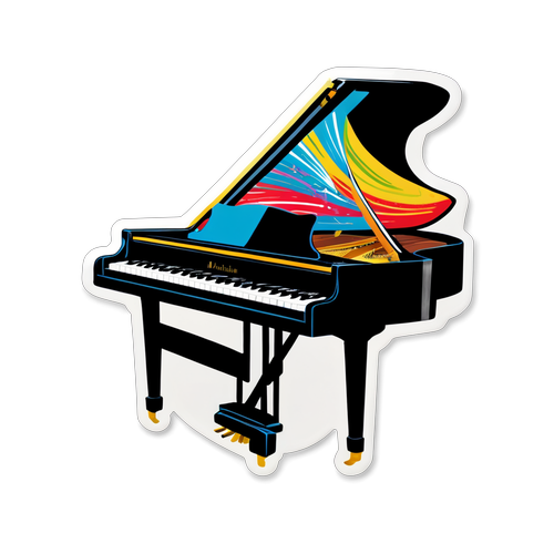 Klistermärke med piano och musiknoter