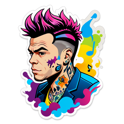 Adesivo Fedez con Stile e Musica