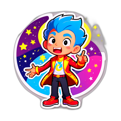 舞台でパフォーマンスするキャラクター