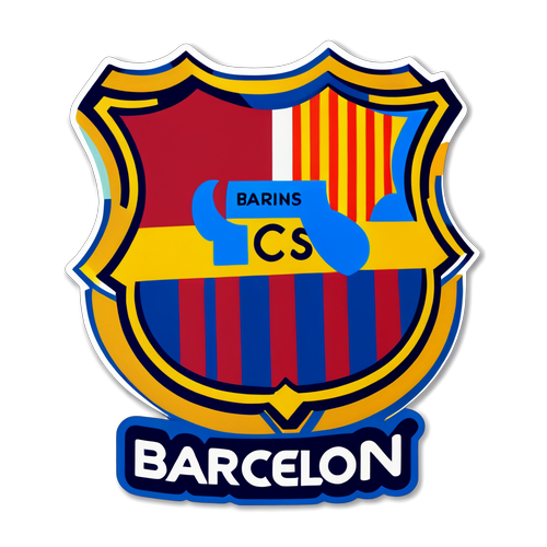 Sticker de la camiseta del FC Barcelona con el famoso escudo y el eslogan 'Barça es Pasión'