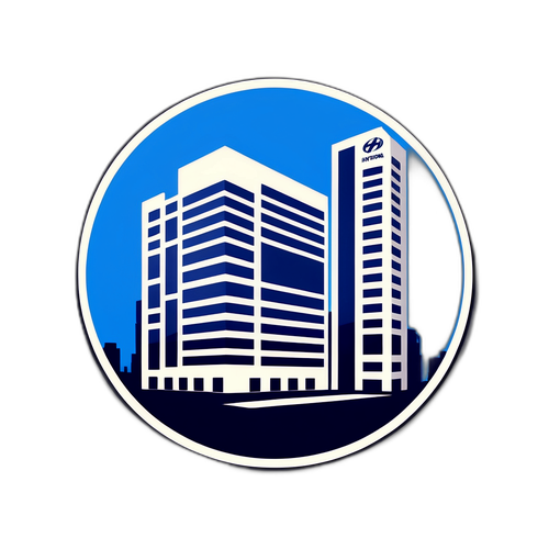 현대 건설 로고 스타일 스티커