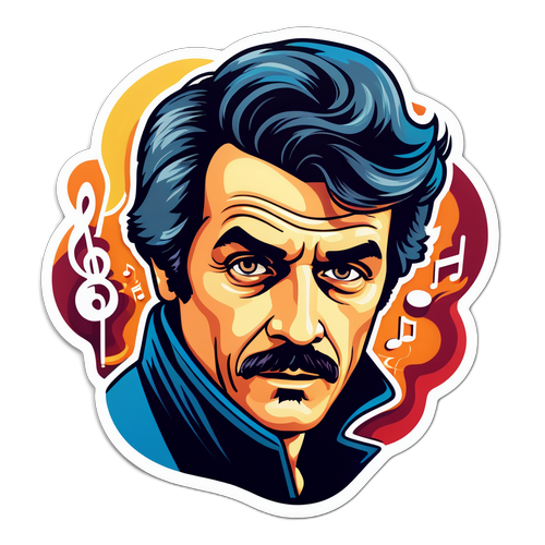 Autocollant illustrant Richard Bohringer