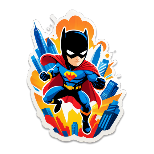 Sticker ng Superhero na may Lungting Lungsod