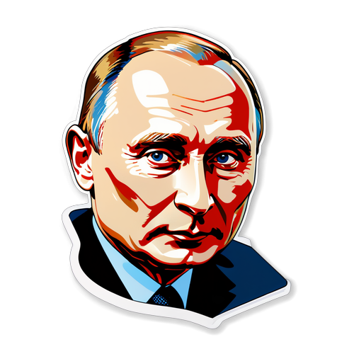 Стикер с современным абстрактным портретом Путина