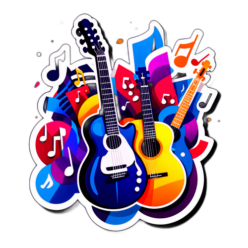 楽器と音符のデザイン