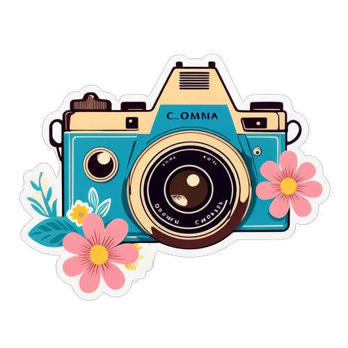 Blooming Nostalgia: A Vintage Camera in Full Blossom