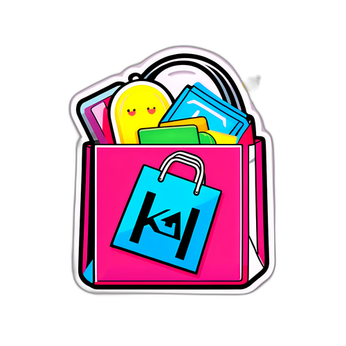 Färgglad Klarna shoppingväska klistermärke