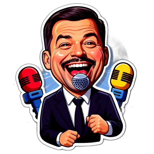 Una divertida pegatina de Jimmy Kimmel riendo