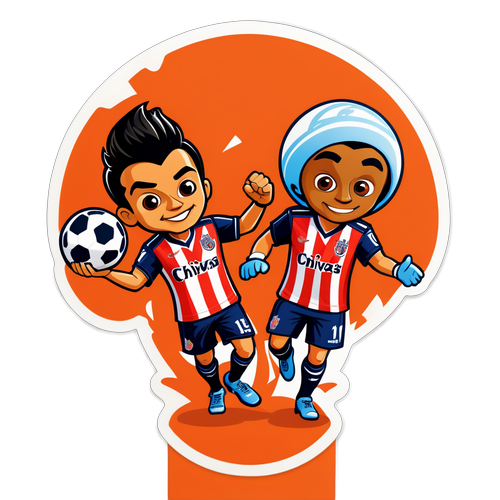 Diseño divertido de personajes de Chivas y Querétaro