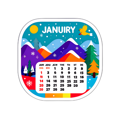 Makulay na Kalendaryo ng Enero 2026