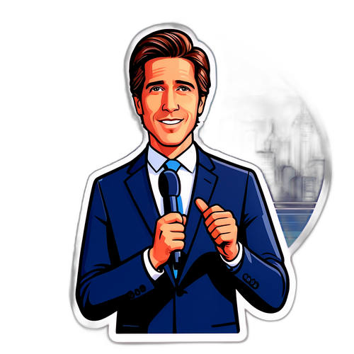 Modern Illustration of a News Anchor