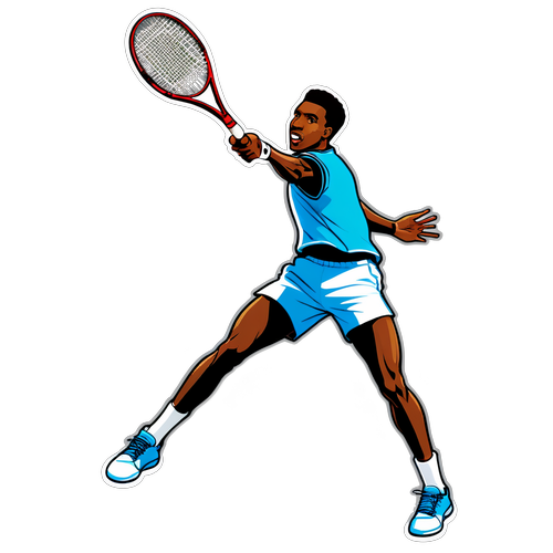 Ein nostalgisches Design von Diallo beim Tennis mit spektakulärem Aufschlag
