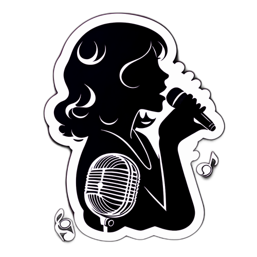 Silhouette a unei cântărețe pe scenă