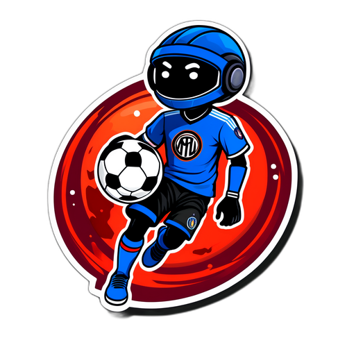 Martian jucând fotbal în echipament Inter Milan