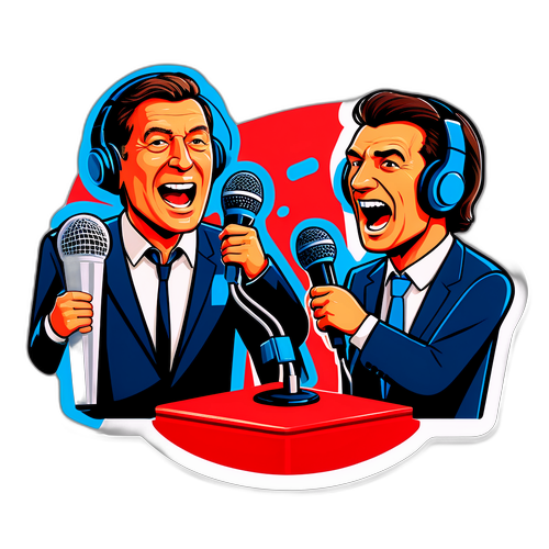 Comentadores esportivos em ação