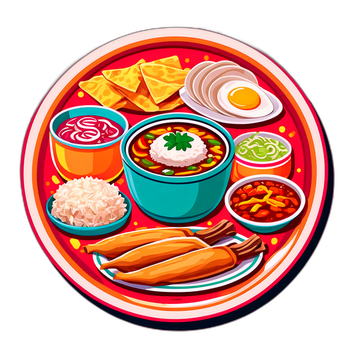 Stiker Retro Makanan Tradisional Monterrey