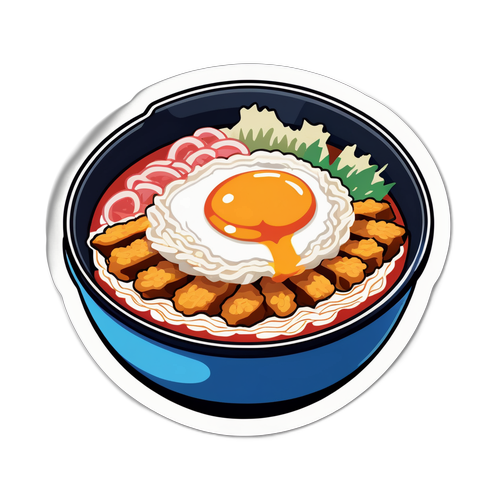 秩父名物のわらじカツ丼ステッカー