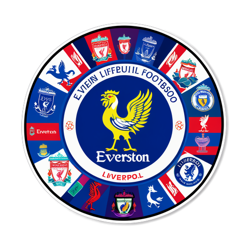 Design Coloré de Football avec les Logos d'Everton et Liverpool