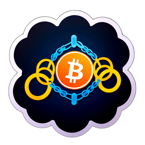 Autocollant représentant le concept de blockchain Bitcoin