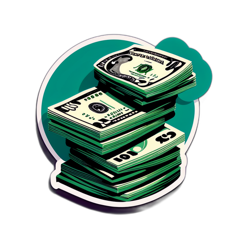 Estilong Sticker ng Tumpok ng Mga Dolyar