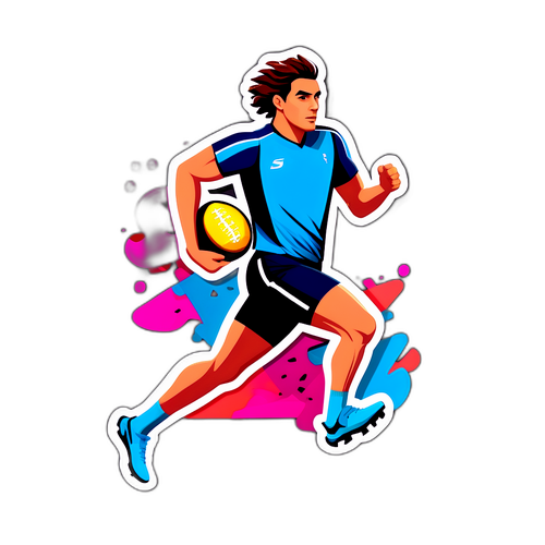 Ilustração do Jogador Robert Renan Correndo no Campo