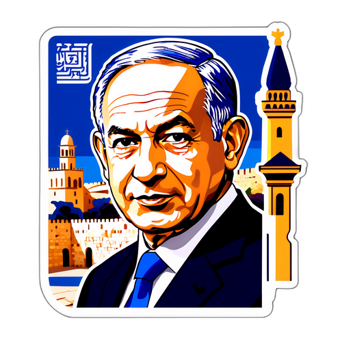 Bold sticker af premierminister Netanyahu