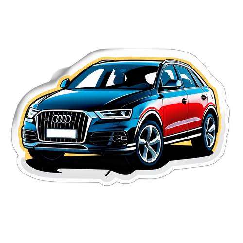 Eleganter Audi Q3 Aufkleber im dynamischen Stil