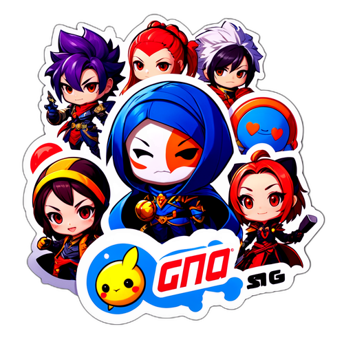 สติกเกอร์การ์นาเกมตัวละครยอดนิยม