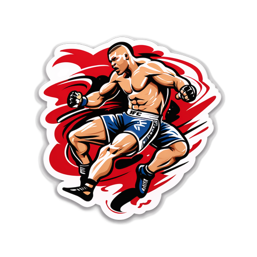 מדבקה דינמית של לוחם UFC בפעולה