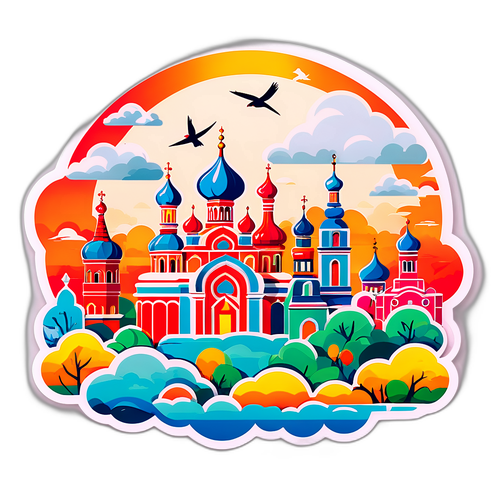 Färgglad skyline av Pokrovsk