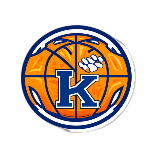 Retro-Style Kentucky Wildcats Basketball Sticker