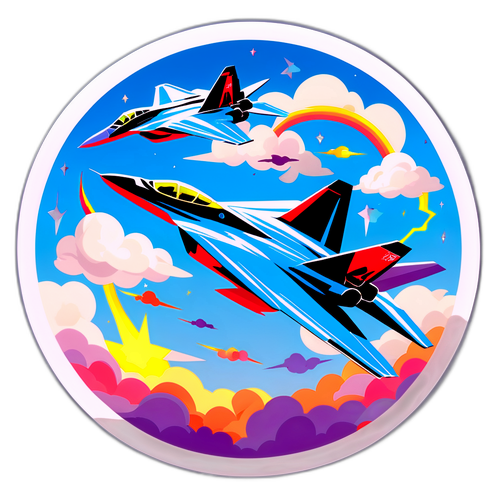 Наліпка Су-57 в небі
