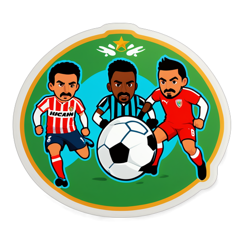 Sticker ilustrando el partido Racing - Huracán